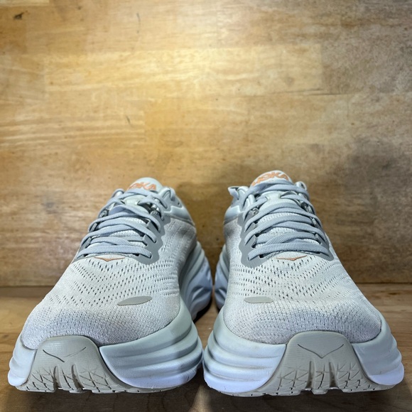 Hoka One One Bondi 8 REFLECTIVE Womens Size 12 Running Shoes Sneakers Gray - Picture 2 of 12